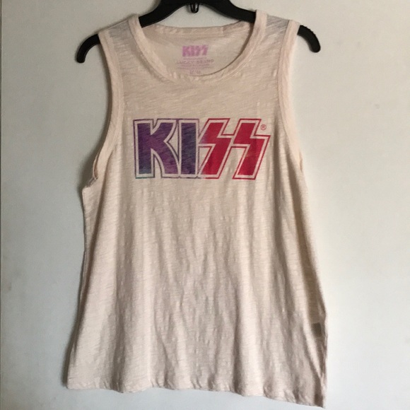 Lucky Brand Tops - NEW Graphic KISS burnout tie dye letter tank top